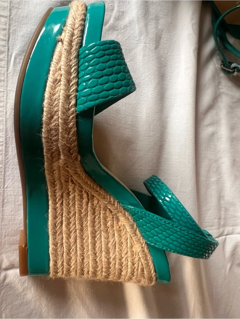 Gianni Bini Teal Wedge Espadrille Sandals